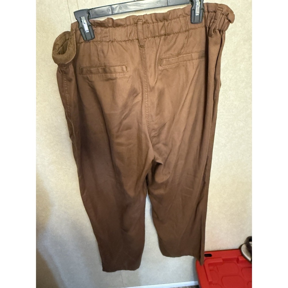 GAP Womens Brown Paperbag Waist Cotton Straight Leg Pants Size XL High Rise - Picture 12 of 13